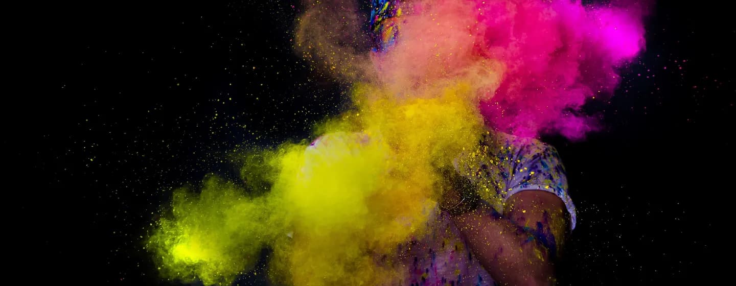 image of a man clapping powder paint symbolising release of information