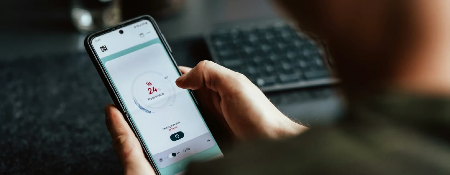 someone using a hearing health app